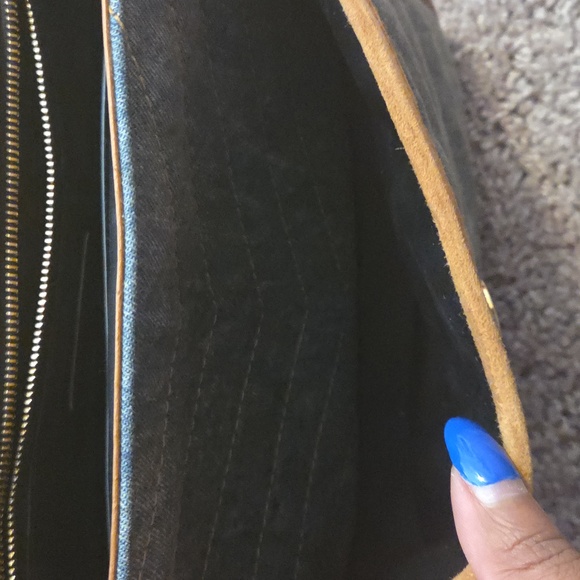 Yves Saint Laurent Niki Blue and Tan Quilted Shoulder Bag - Picture 6 of 7